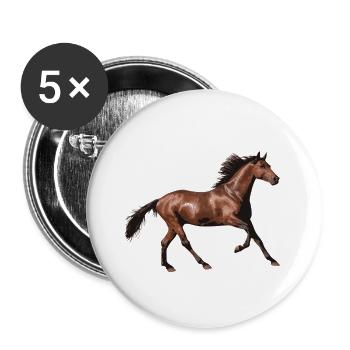 amour de cheval - Lot de 5 petits badges (25 mm) - blanc - Devant
