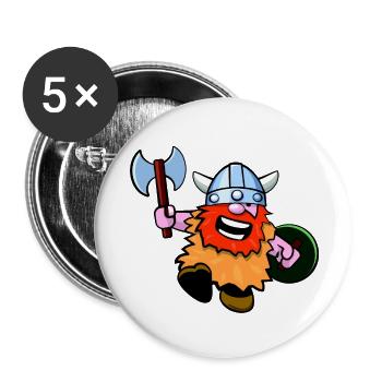 Niedlicher Wikinger - Buttons klein 25 mm (5er Pack) - Weiß - Vorne
