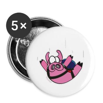 Poops "Freifall" - Buttons klein 25 mm (5er Pack) - Weiß - Vorne