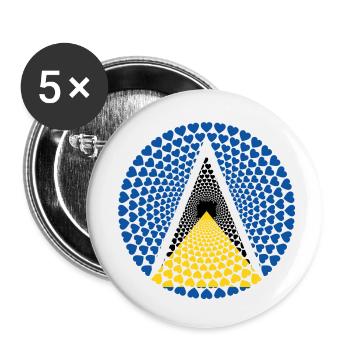 Saint Lucia Saint Lucia Love HEART Mandala - Buttons small 1''/25 mm (5-pack) - white - Front