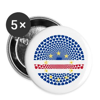 Cap-Vert / Cap Vert / Cabo Verde Amour Mandala - Lot de 5 petits badges (25 mm) - blanc - Devant