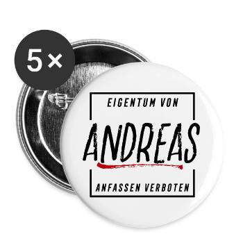 Andreas - Buttons klein 25 mm (5er Pack) - Weiß - Vorne