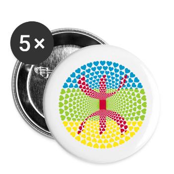 Berbère Maroc Maroc de Amazigh Tamazight - Lot de 5 petits badges (25 mm) - blanc - Devant