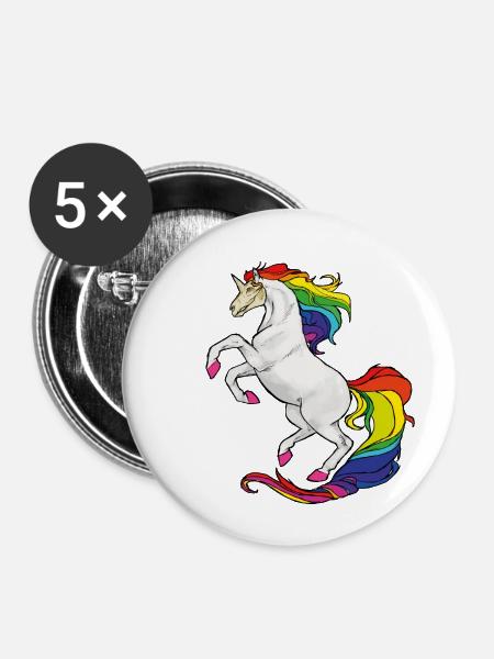 Zombie Einhorn - Buttons klein 25 mm (5er Pack) - Weiß