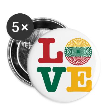 COEUR LITUANIE - Lot de 5 petits badges (25 mm) - blanc - Devant