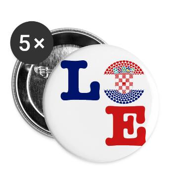 COEUR CROATIE - Lot de 5 petits badges (25 mm) - blanc - Devant