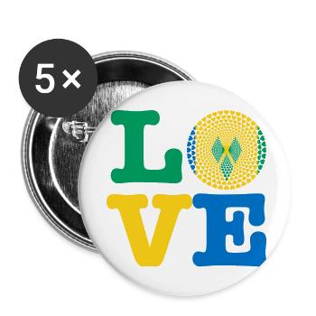 ST VINCENT GRENADINES COEUR - Lot de 5 petits badges (25 mm) - blanc - Devant