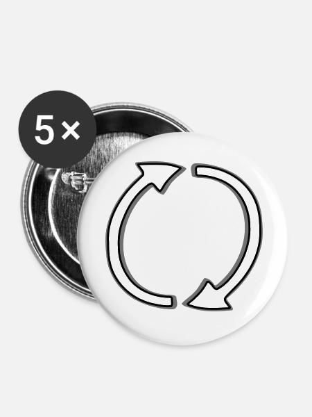 Pfeile - Buttons klein 25 mm (5er Pack) - Weiß