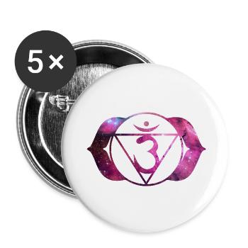 CHAKRA | NEON - Buttons small 1''/25 mm (5-pack) - white - Front