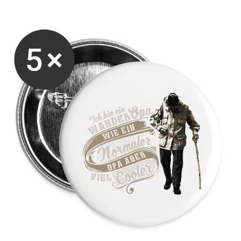 WANDER OPA - Buttons klein 25 mm (5er Pack) - Weiß - Vorne