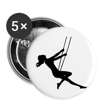 Mädchen auf Schaukel - Buttons klein 25 mm (5er Pack) - Weiß - Vorne