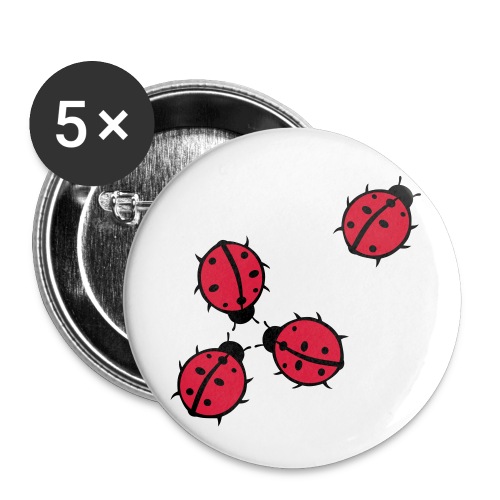 Marienkäfer - Buttons klein 25 mm (5er Pack)