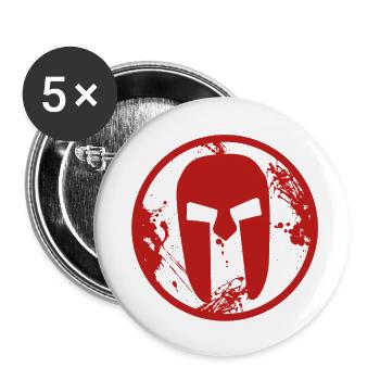 spartan - Lot de 5 petits badges (25 mm) - blanc - Devant