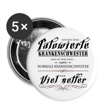 Tätowierte Krankenschwestern sind netter! - Buttons klein 25 mm (5er Pack) - Weiß - Vorne
