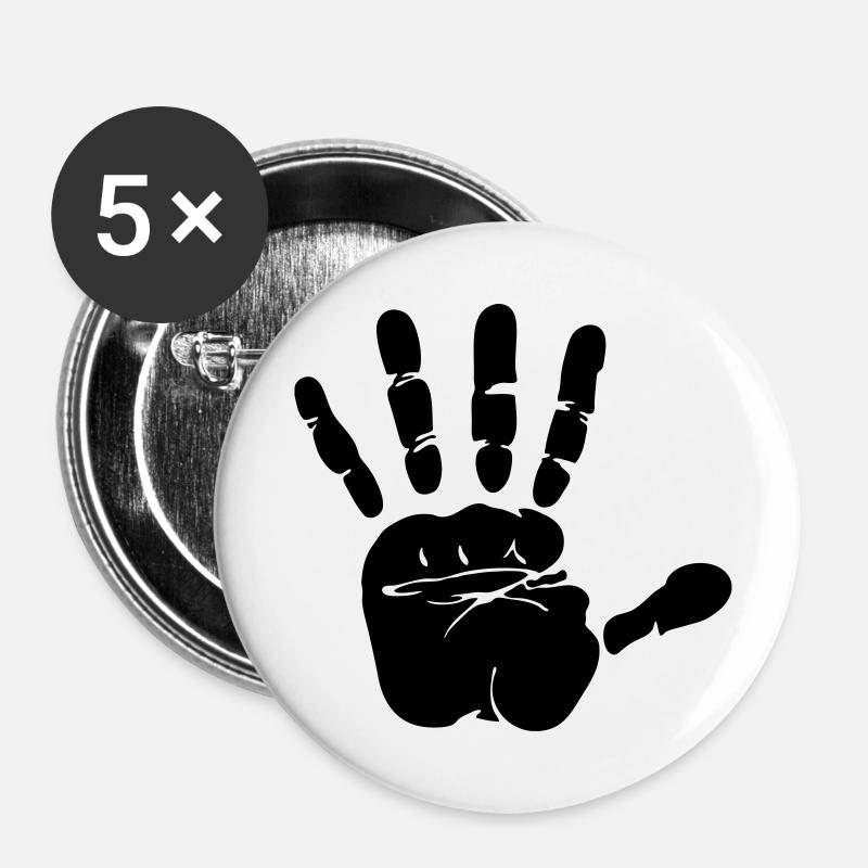Handabdruck - Buttons klein 25 mm (5er Pack) - Weiß