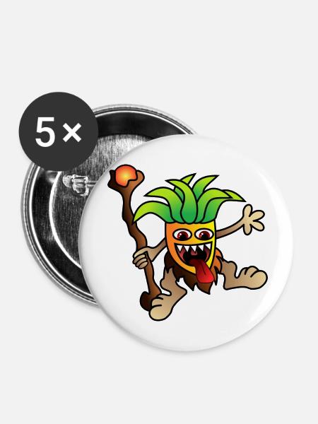 Shamane - Buttons klein 25 mm (5er Pack) - Weiß