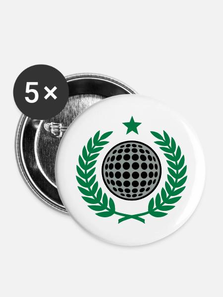 Lorbeerkranz (Golf) 02 - Buttons klein 25 mm (5er Pack) - Weiß
