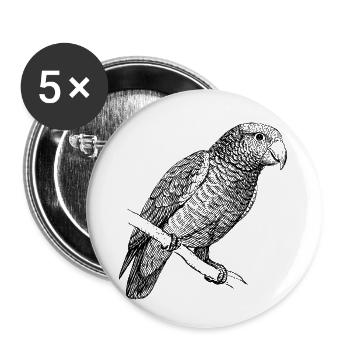 parrot40 - Lot de 5 petits badges (25 mm) - blanc - Devant