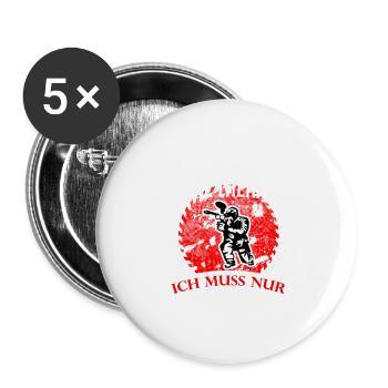 Paintball - Buttons klein 25 mm (5er Pack) - Weiß - Vorne