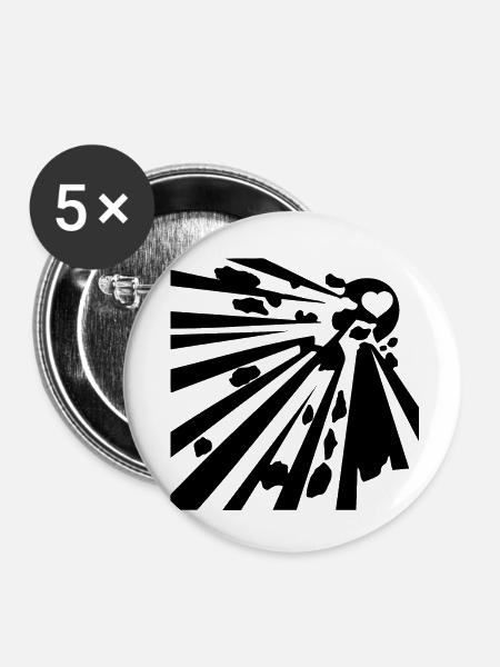 explosiver blak - Buttons klein 25 mm (5er Pack) - Weiß