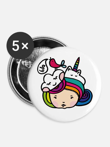 Bla - Buttons klein 25 mm (5er Pack) - Weiß
