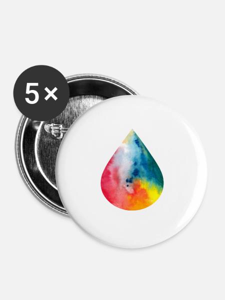 Happy Rain - Buttons klein 25 mm (5er Pack) - Weiß