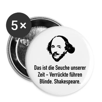 Shakespeare: Das ist die Seuche unserer Zeit - Ve - Buttons klein 25 mm (5er Pack) - Weiß - Vorne