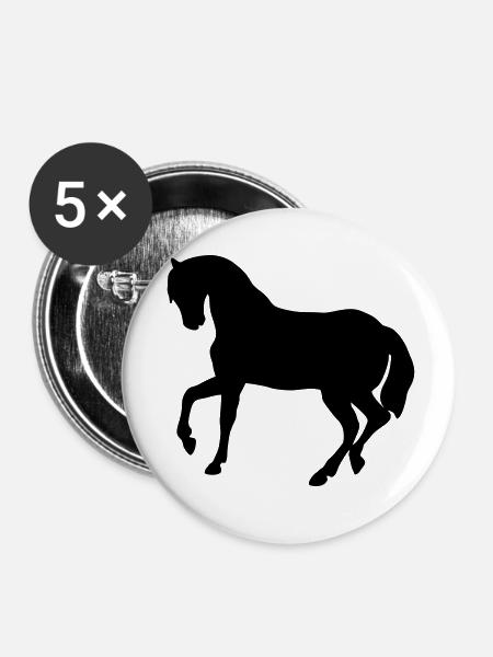 Süßes Pony - Buttons klein 25 mm (5er Pack) - Weiß