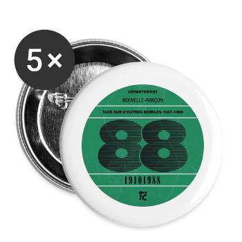 Vignette automobile 1988 - Lot de 5 petits badges (25 mm) - blanc - Devant