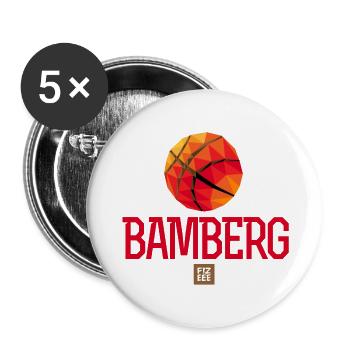 Bamberg LETS GOOOO - Buttons klein 25 mm (5er Pack) - Weiß - Vorne