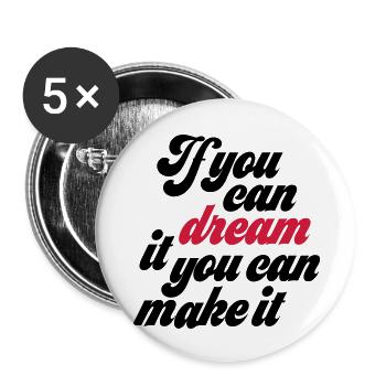 Motivation - Buttons klein 25 mm (5er Pack) - Weiß - Vorne