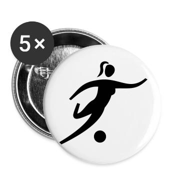 FRAUEN FUßBALL icon - Buttons klein 25 mm (5er Pack) - Weiß - Vorne
