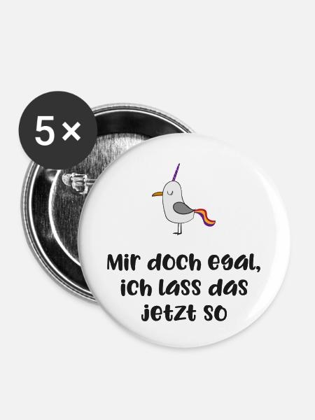 lustiger Spruch - Buttons klein 25 mm (5er Pack) - Weiß