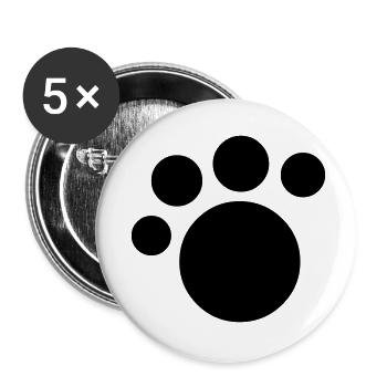 kids paw print - Lot de 5 petits badges (25 mm) - blanc - Devant