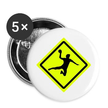 handball roadsign - Buttons small 1''/25 mm (5-pack) - white - Front