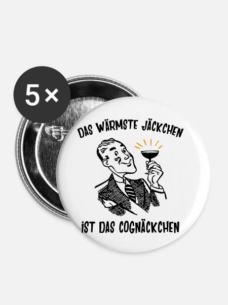 Cognäckchen - Buttons klein 25 mm (5er Pack) - Weiß