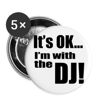DJ - Buttons klein 25 mm (5er Pack) - Weiß - Vorne