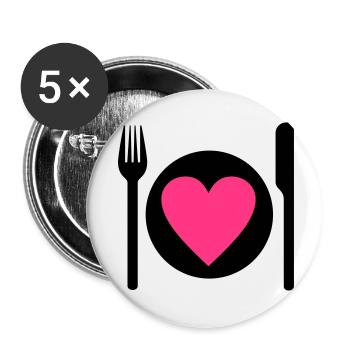 essen - Buttons klein 25 mm (5er Pack) - Weiß - Vorne
