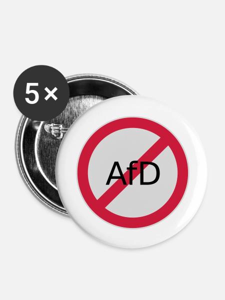Stop Afd - Buttons klein 25 mm (5er Pack) - Weiß