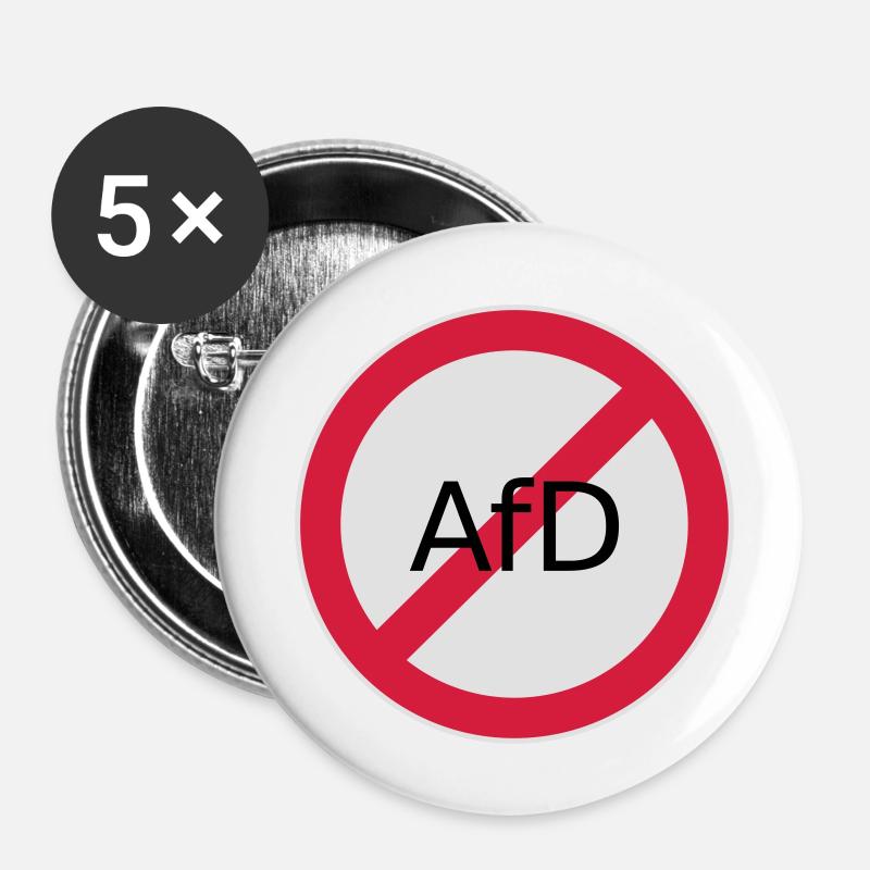 Stop Afd - Buttons klein 25 mm (5er Pack) - Weiß