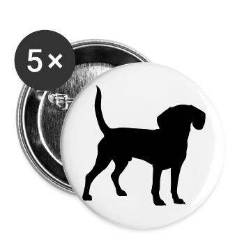 Beagle - Buttons klein 25 mm (5er Pack) - Weiß - Vorne
