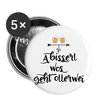 lustig Sprüche für Bayern - Buttons klein 25 mm (5er Pack) - Weiß - Vorne
