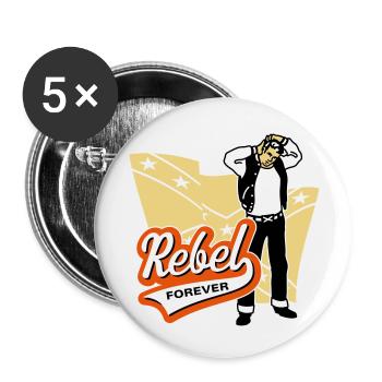 Rebel forever - Buttons small 1''/25 mm (5-pack) - white - Front