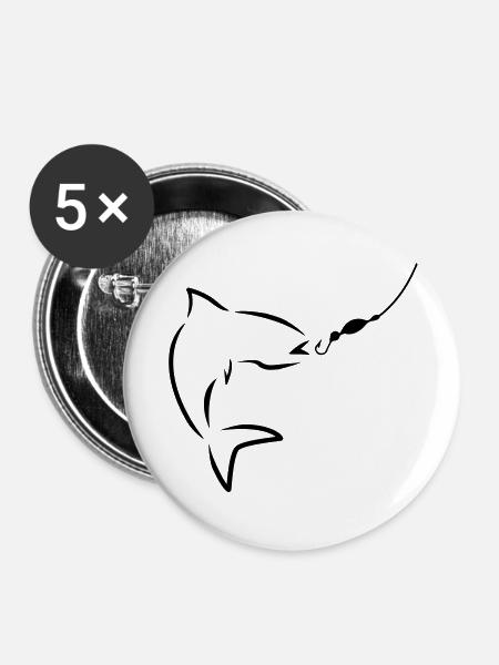 Fishing - Buttons klein 25 mm (5er Pack) - Weiß