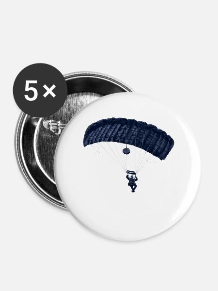 Fallschirmspringer - Buttons klein 25 mm (5er Pack) - Weiß