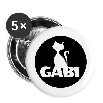 Gabi Gabriele Gabriella cat name design moonligt - Buttons small 1''/25 mm (5-pack) - white - Front
