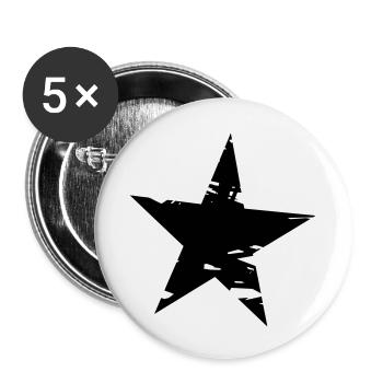 Stern - Buttons klein 25 mm (5er Pack) - Weiß - Vorne