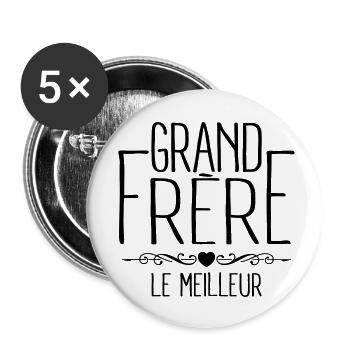 Grand Frère - Lot de 5 petits badges (25 mm) - blanc - Devant