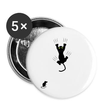 Night Eyes Neon Cat - Buttons small 1''/25 mm (5-pack) - white - Front