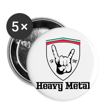HEAVY METAL!!! Italian Ferrary Style - Buttons klein 25 mm (5er Pack) - Weiß - Vorne